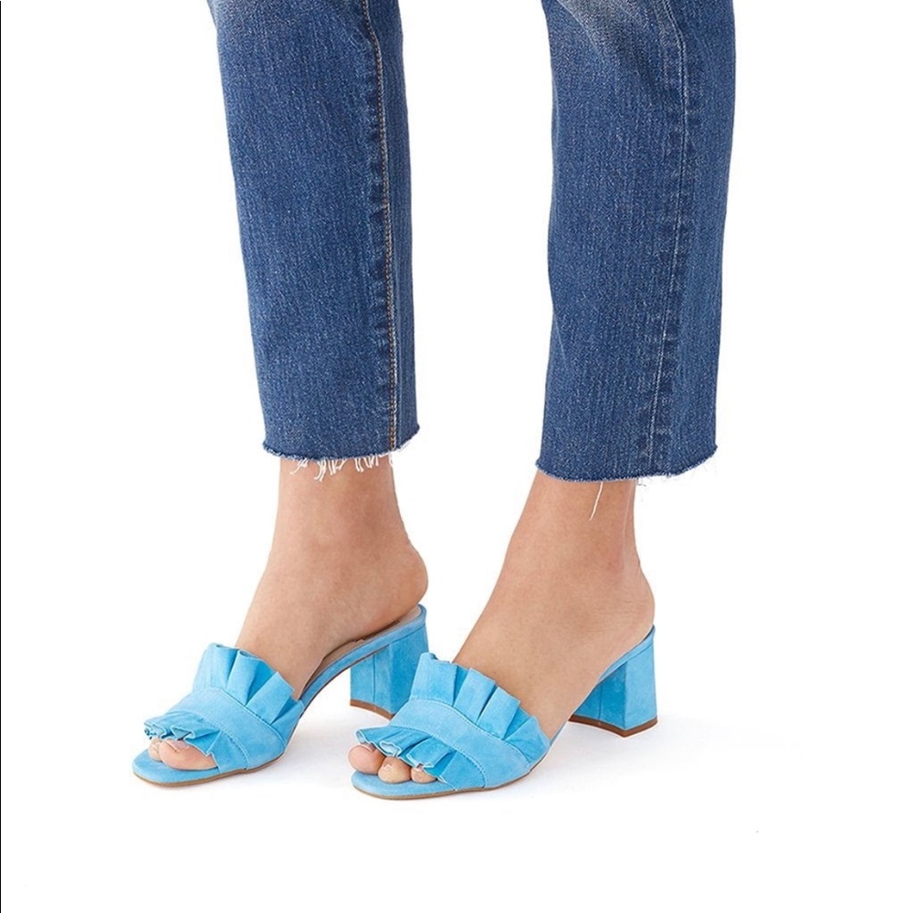 Crosswalk Blue Suede Block Heel New in Box, size 40